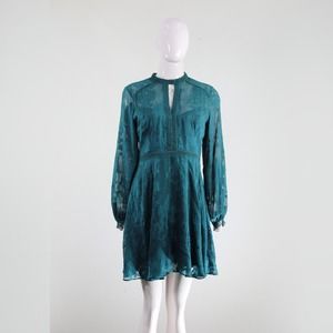 Forever New Teal Dress with Lace Accents Boho Chic